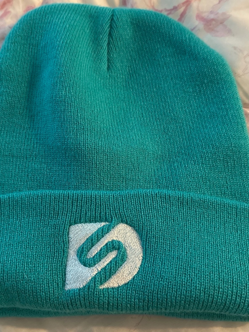 Speedo Teal Knit Beanie with White Embroidered Logo